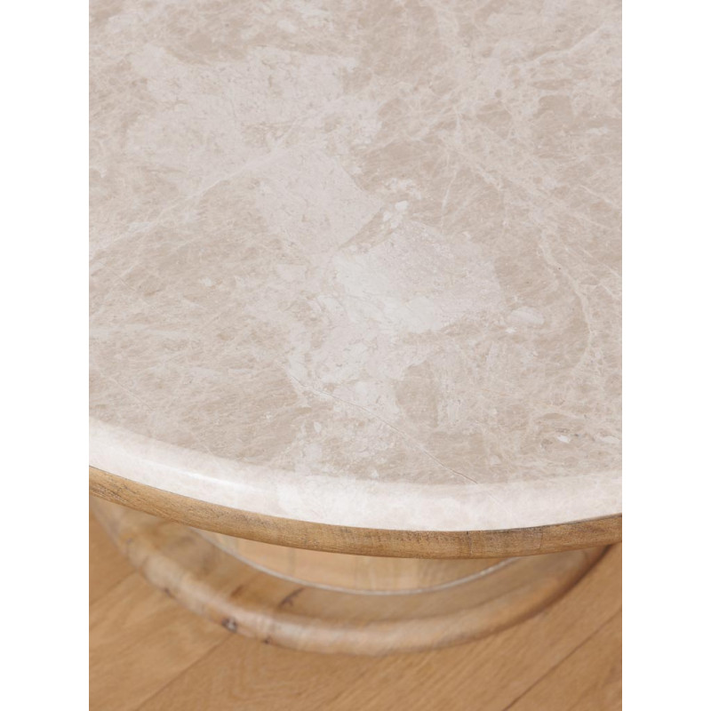 Table basse marbre manguier forme organique 108x43 cm Quadrilobe  - 6