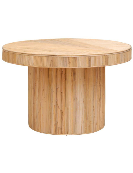 Table à manger ronde rotin naturel 120x76 cm Carica  - 1