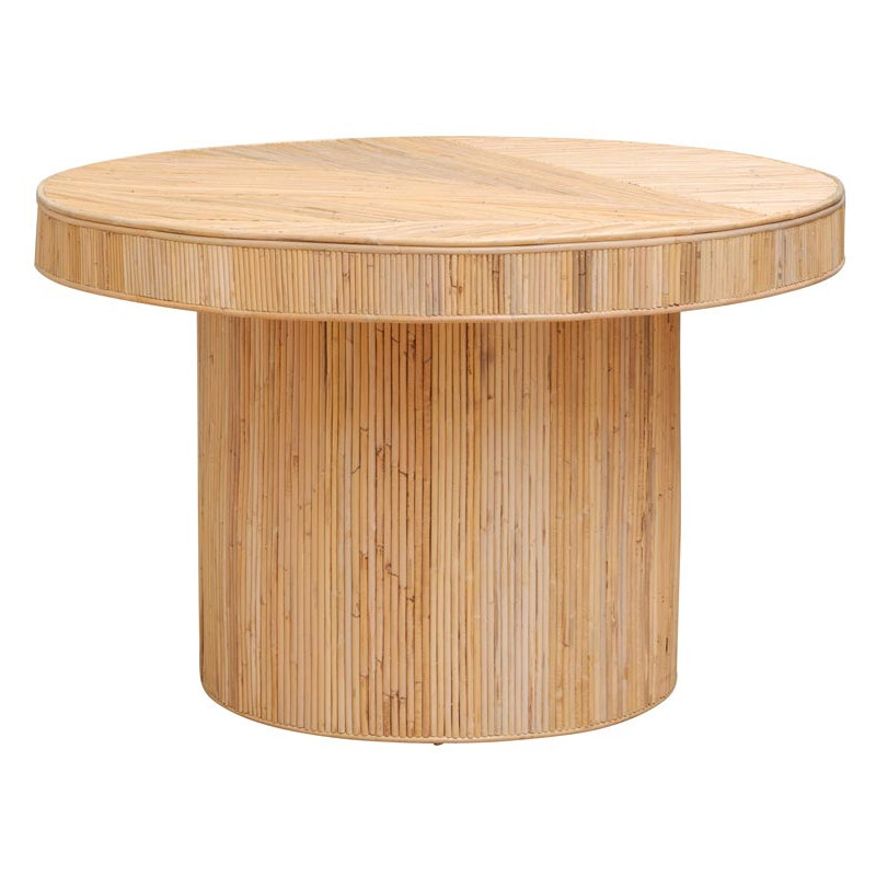 Table à manger ronde rotin naturel 120x76 cm Carica  - 1
