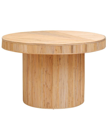 Table à manger ronde rotin naturel 120x76 cm Carica  - 1