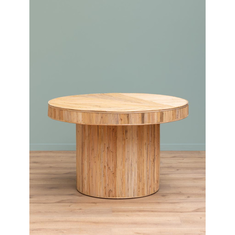 Table à manger ronde rotin naturel 120x76 cm Carica  - 2