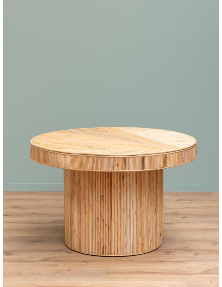 Table à manger ronde rotin naturel 120x76 cm Carica  - 3