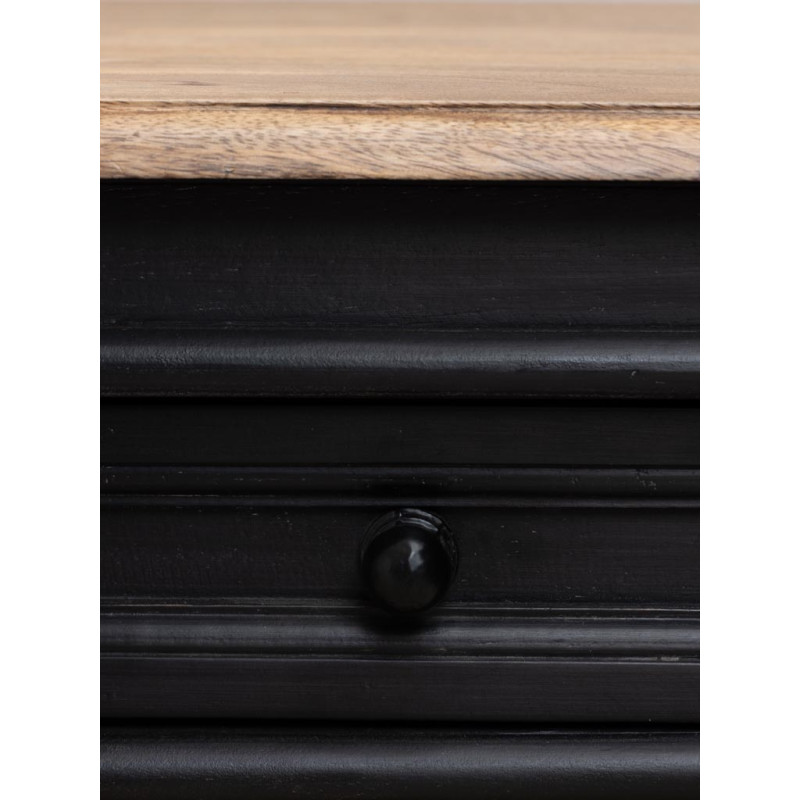 Console d’entrée noire manguier 2 tiroirs 121x35x91 cm Nevermore  - 6