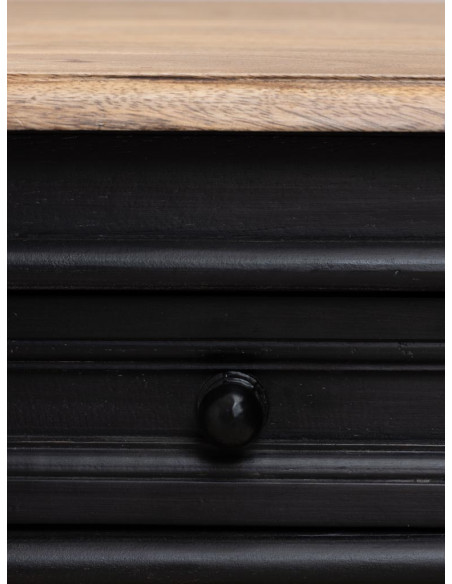 Console d’entrée noire manguier 2 tiroirs 121x35x91 cm Nevermore  - 6