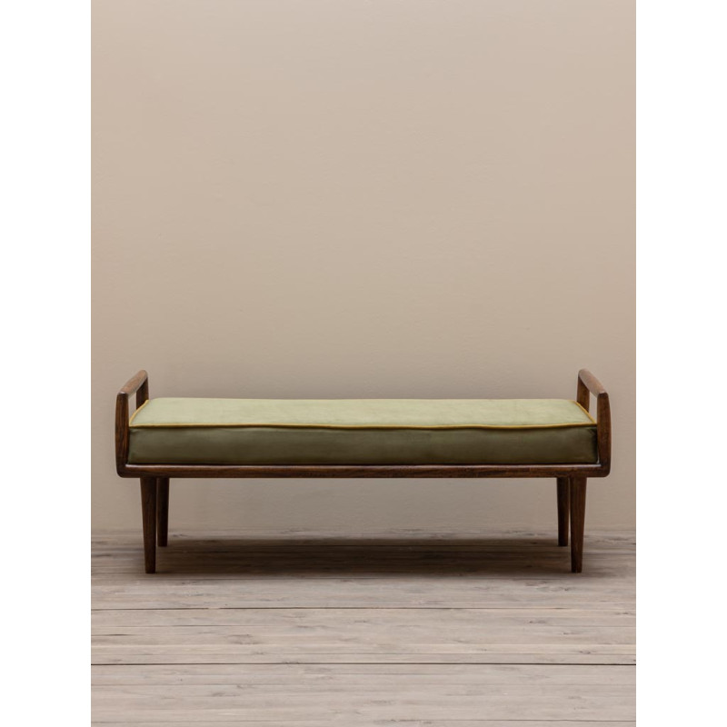 Banquette bout de lit velours vert manguier 136x56x51 cm Farrow  - 3