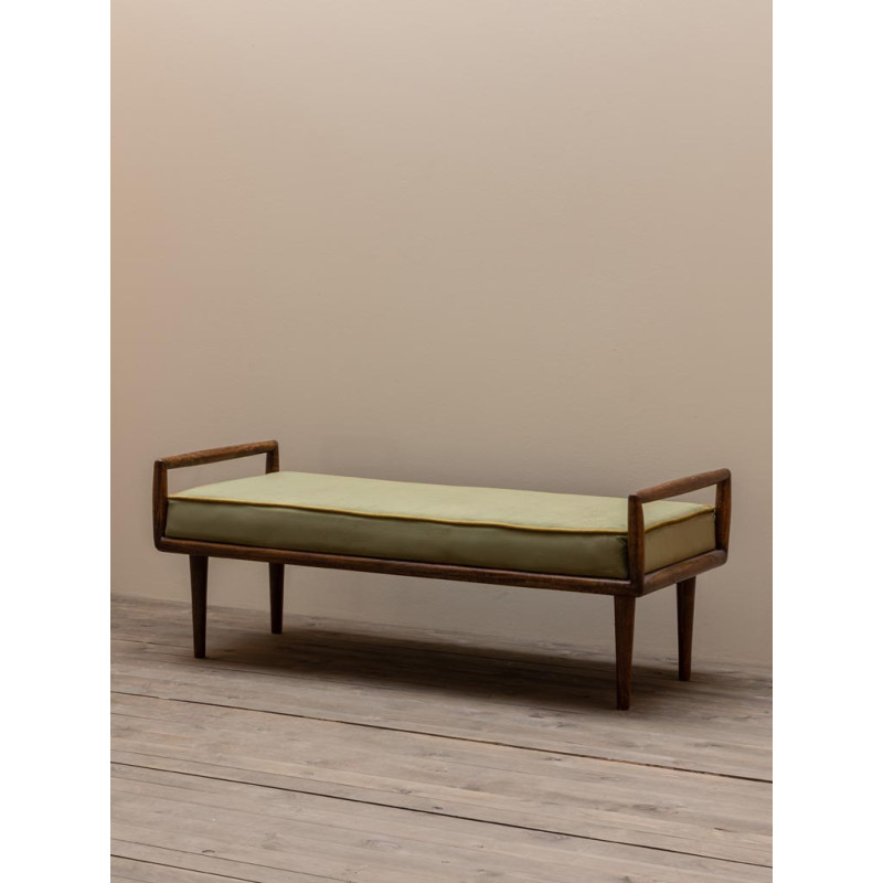 Banquette bout de lit velours vert manguier 136x56x51 cm Farrow  - 4