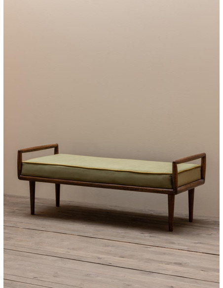 Banquette bout de lit velours vert manguier 136x56x51 cm Farrow  - 4