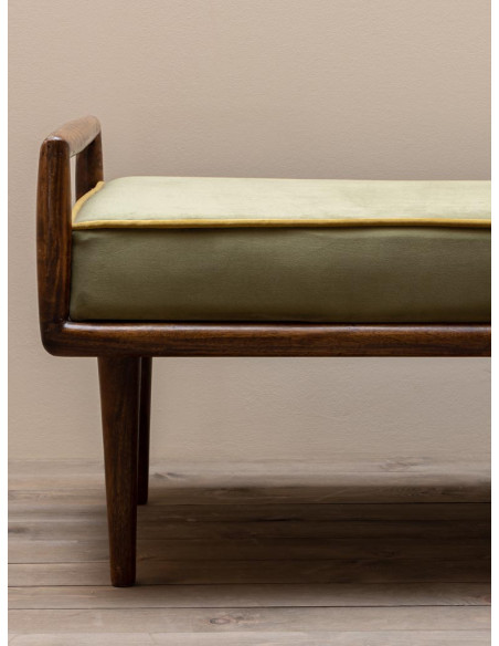 Banquette bout de lit velours vert manguier 136x56x51 cm Farrow  - 6