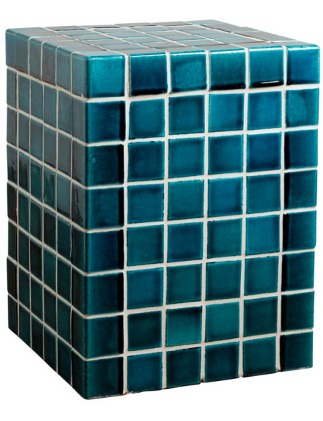 Table d’appoint céramique turquoise 33x33x44 cm Pool  - 1