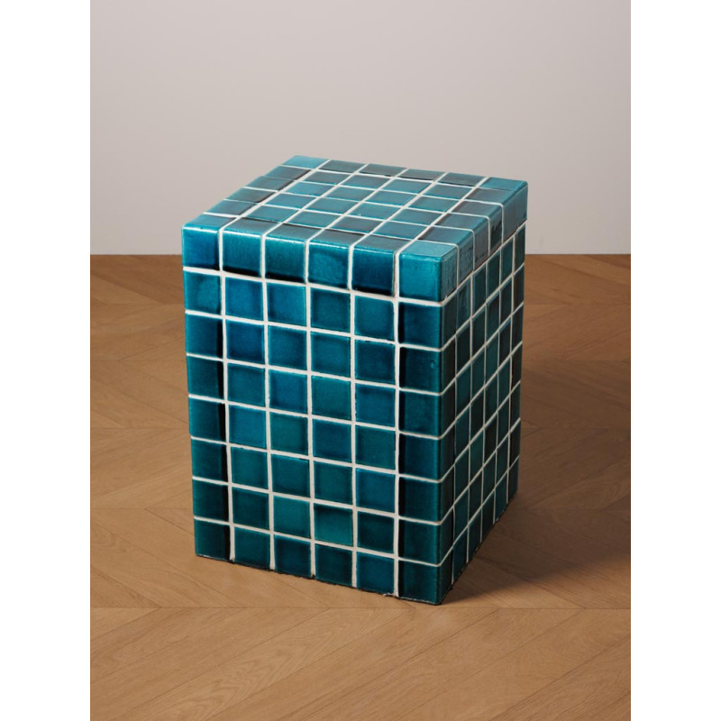 Table d’appoint céramique turquoise 33x33x44 cm Pool  - 4