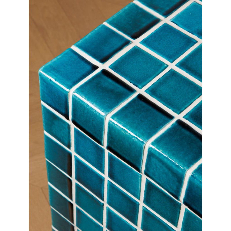 Table d’appoint céramique turquoise 33x33x44 cm Pool  - 5
