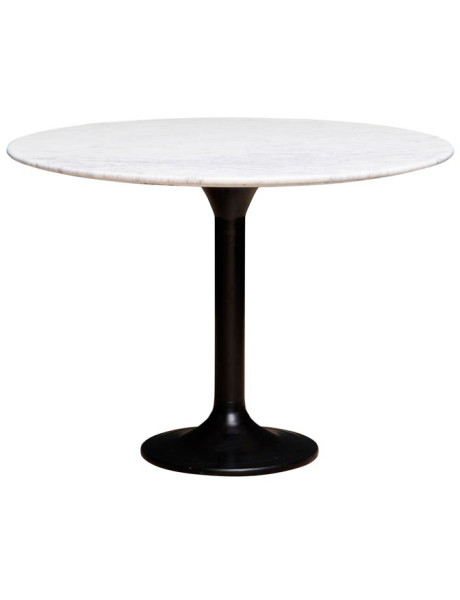 Table à manger ronde marbre blanc 106 cm Walvis  - 1