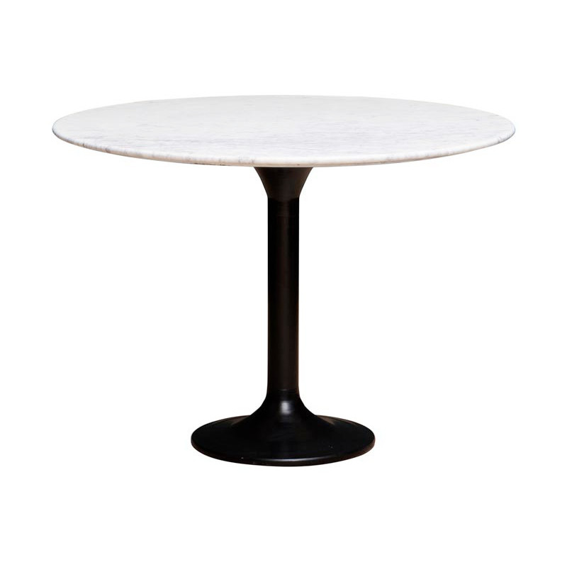 Table à manger ronde marbre blanc 106 cm Walvis  - 1