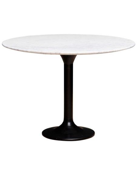 Table à manger ronde marbre blanc 106 cm Walvis  - 1