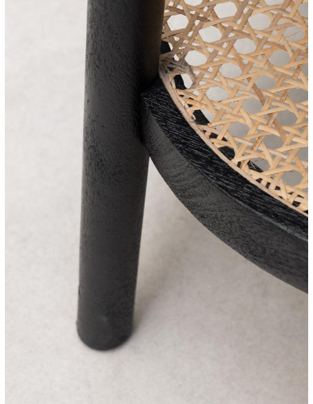 Table d’appoint cannage manguier noir 41x61 cm Django  - 4