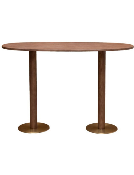Table haute ovale chêne doré 160 cm Barrio  - 1