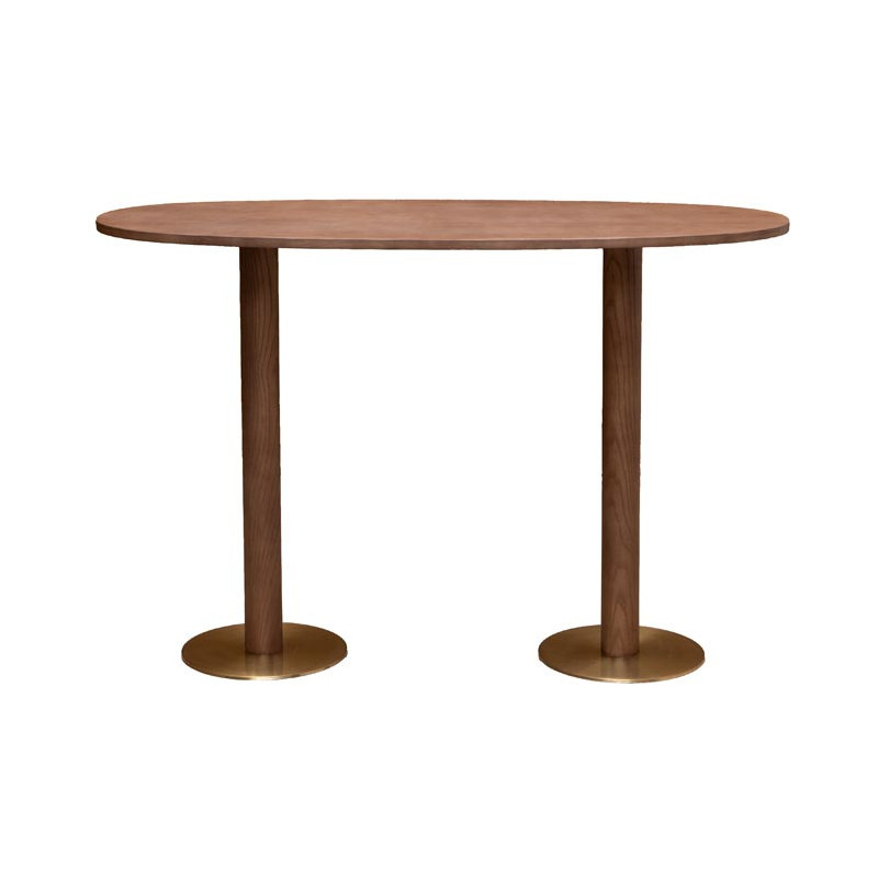 Table haute ovale chêne doré 160 cm Barrio  - 1