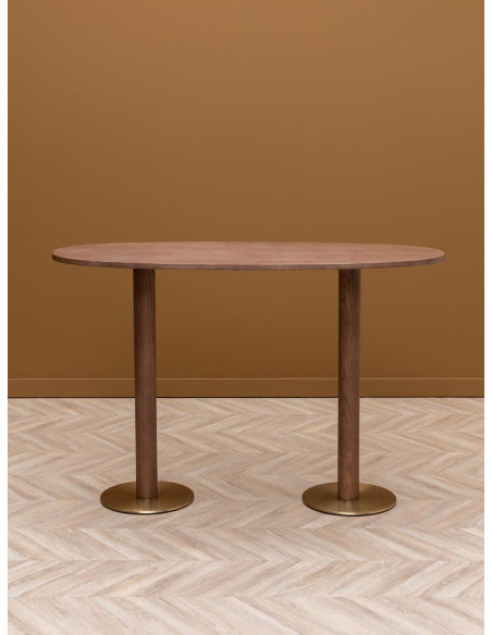 Table haute ovale chêne doré 160 cm Barrio  - 2