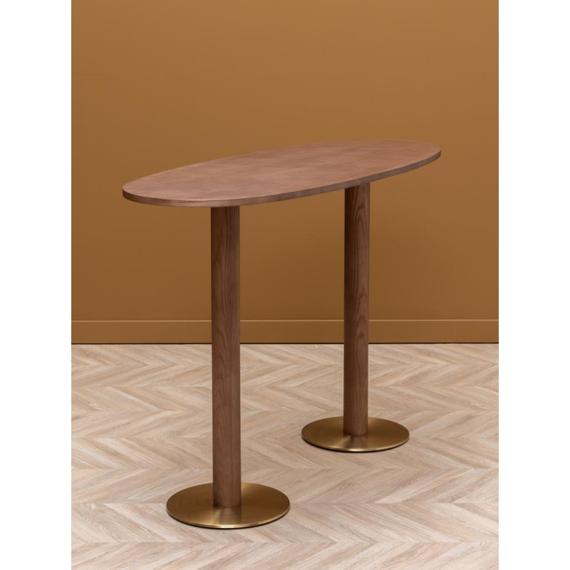 Table haute ovale chêne doré 160 cm Barrio  - 3