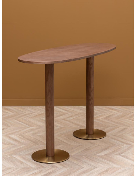 Table haute ovale chêne doré 160 cm Barrio  - 3