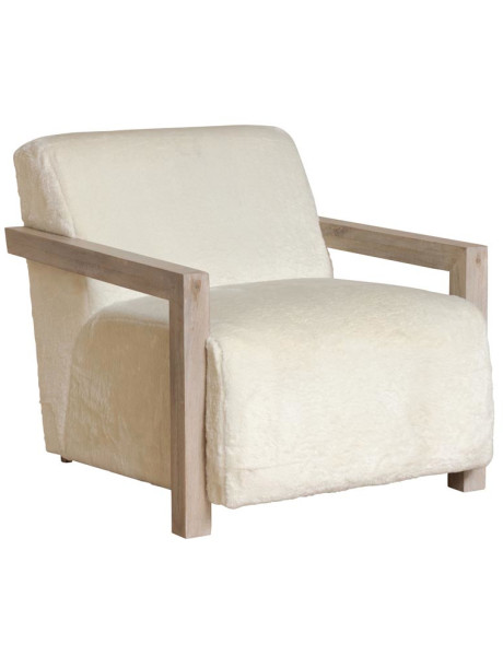 Fauteuil scandinave blanc effet fourrure Yukon  - 1