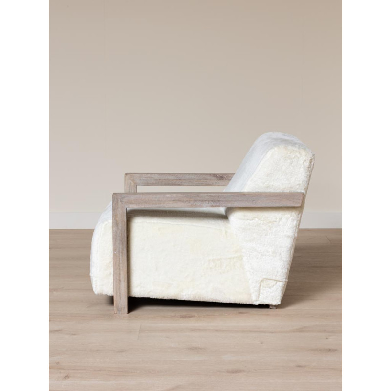 Fauteuil scandinave blanc effet fourrure Yukon  - 4