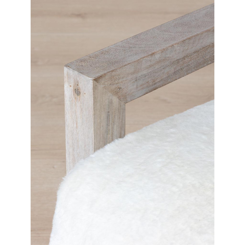 Fauteuil scandinave blanc effet fourrure Yukon  - 6