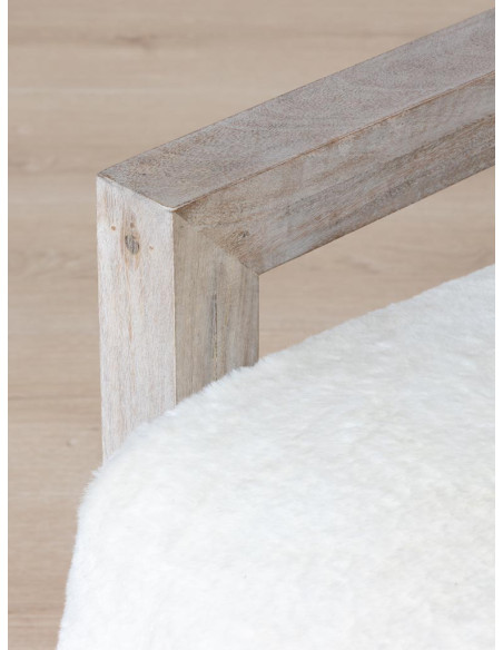 Fauteuil scandinave blanc effet fourrure Yukon  - 6