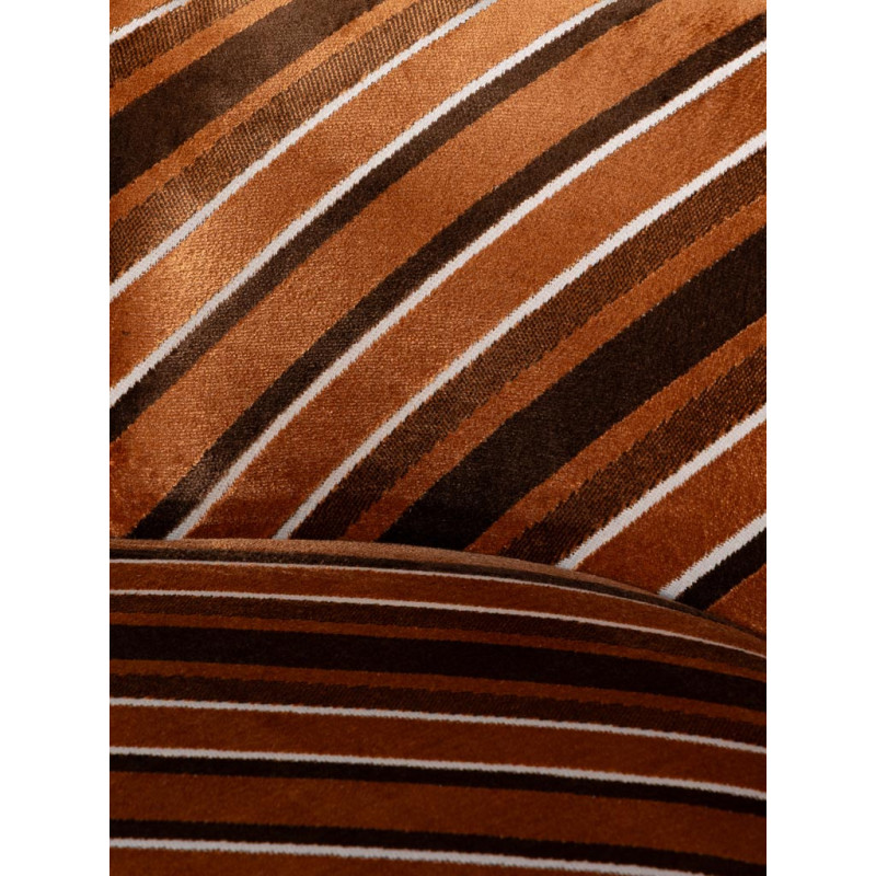 Fauteuil pivotant marron rayé seventies Métro  - 6