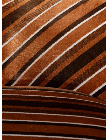 Fauteuil pivotant marron rayé seventies Métro  - 6