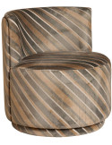 Fauteuil pivotant gris rayé seventies Métro