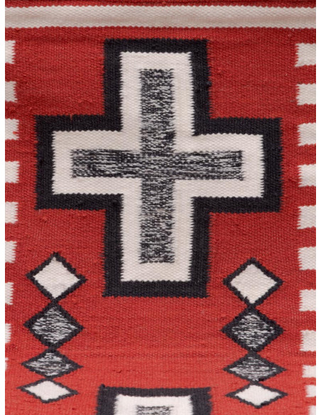 Fauteuil kilim rouge bois d’acacia 76 cm Frontierra  - 6