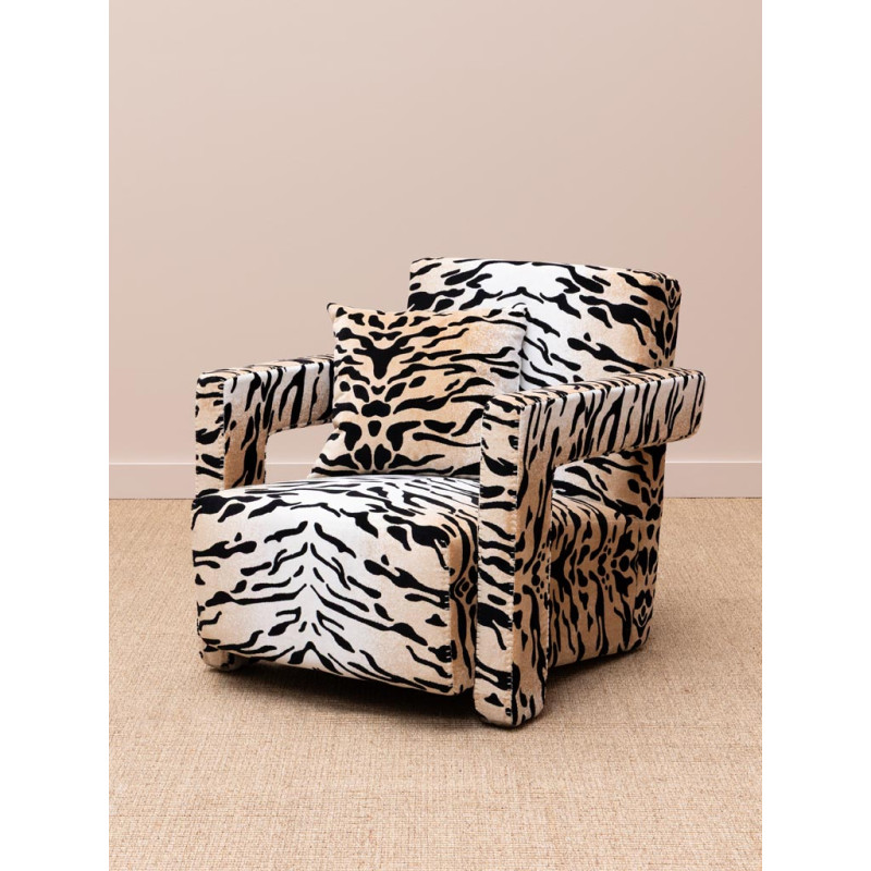 Fauteuil zèbre en velours 75x87,5x74 cm Wild Touch  - 3