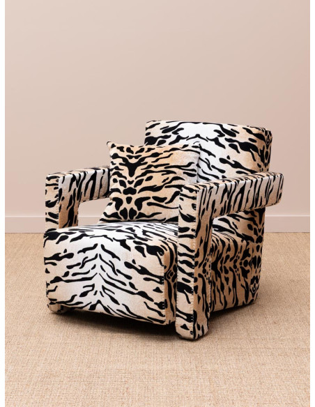 Fauteuil zèbre en velours 75x87,5x74 cm Wild Touch  - 3
