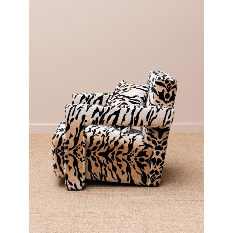 Fauteuil zèbre en velours 75x87,5x74 cm Wild Touch  - 5