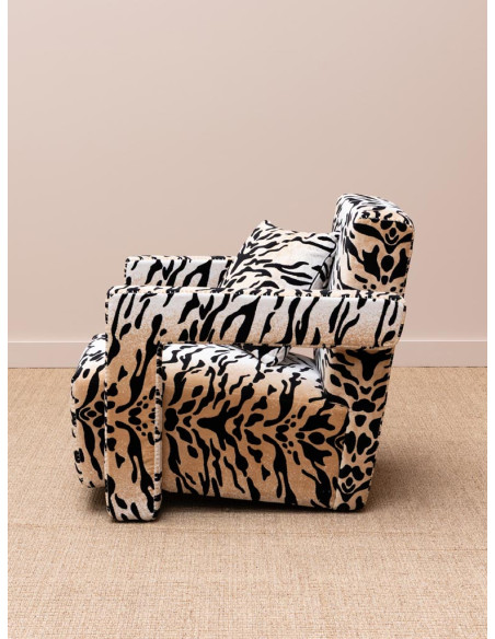 Fauteuil zèbre en velours 75x87,5x74 cm Wild Touch  - 5