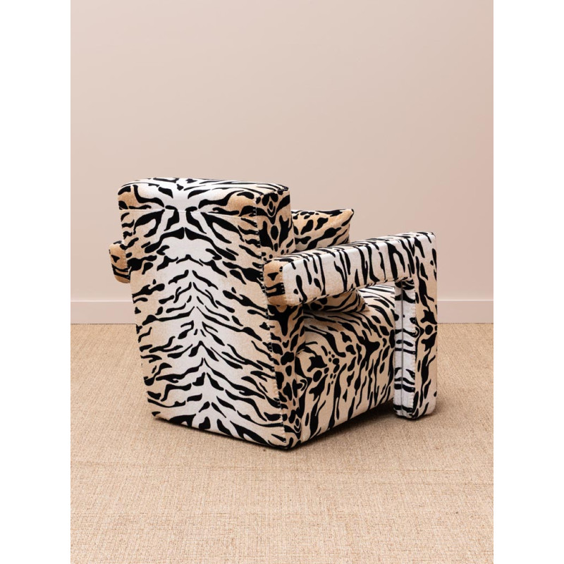 Fauteuil zèbre en velours 75x87,5x74 cm Wild Touch  - 6