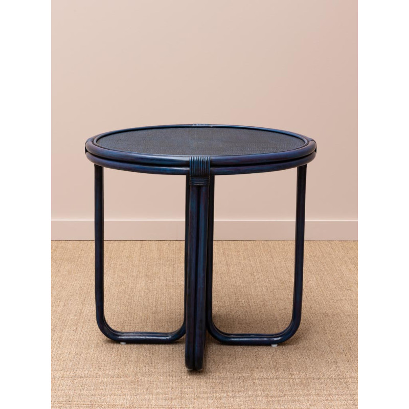 Petite table ronde en rotin bleu 78 cm Pigmento  - 3