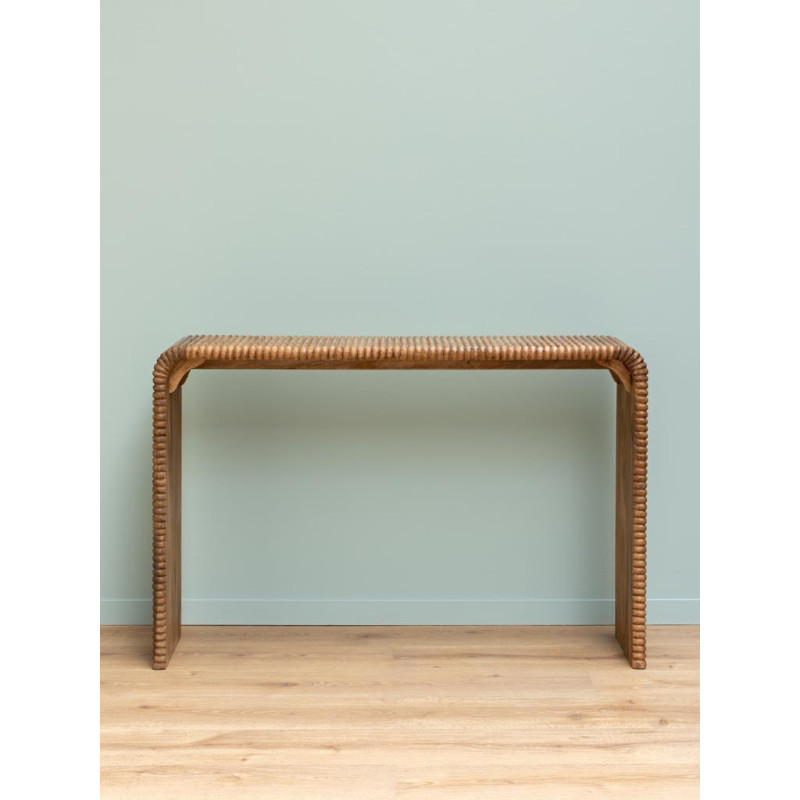 Console d’entrée en manguier rainuré 129x34,5x85,5 cm Arcana  - 3