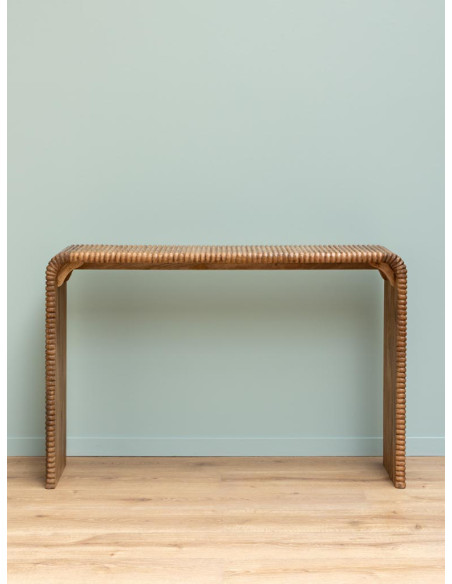 Console d’entrée en manguier rainuré 129x34,5x85,5 cm Arcana  - 3