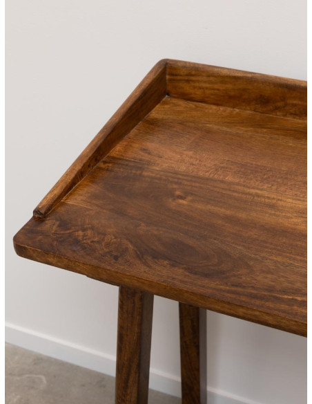Bureau console bois de manguier 99x50x76 cm Beckett  - 6