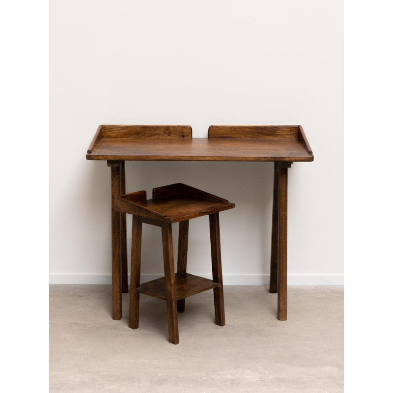 Bureau console bois de manguier 99x50x76 cm Beckett  - 8
