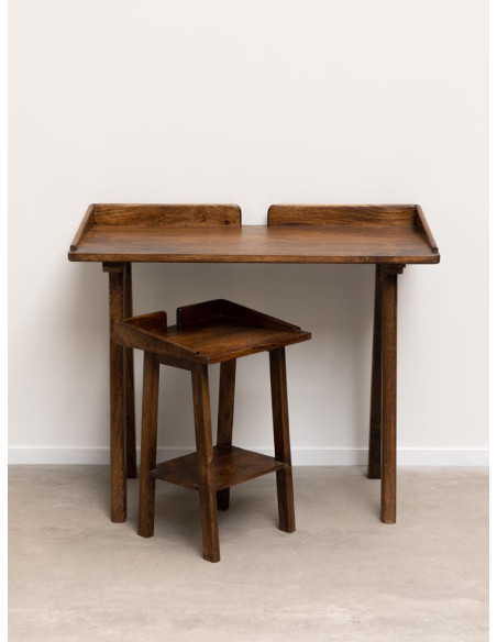 Bureau console bois de manguier 99x50x76 cm Beckett  - 8