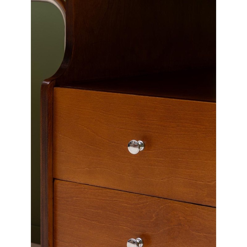 Bureau vintage 2 tiroirs bouleau et chrome 132,5x66,5x74 cm Maurice  - 7