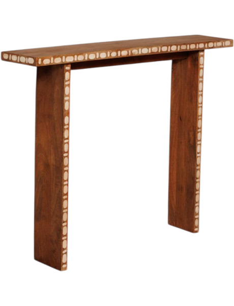 Console d’entrée étroite manguier corne 100x21x80 cm Argana  - 1
