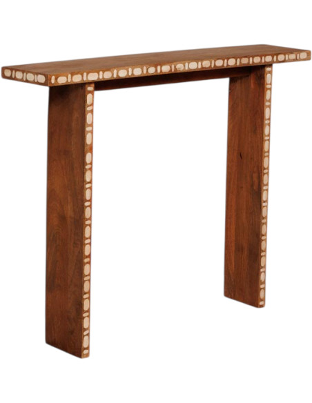 Console d’entrée étroite manguier corne 100x21x80 cm Argana  - 1