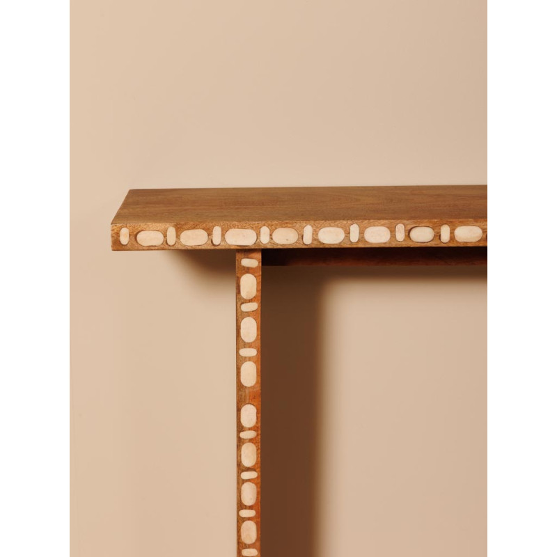 Console d’entrée étroite manguier corne 100x21x80 cm Argana  - 5