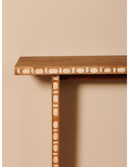 Console d’entrée étroite manguier corne 100x21x80 cm Argana  - 5
