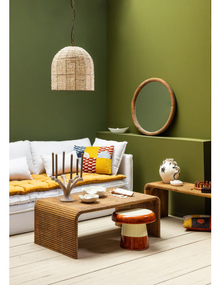 Table basse rectangulaire en manguier rainuré 119,5x70x45 cm Arcana  - 2