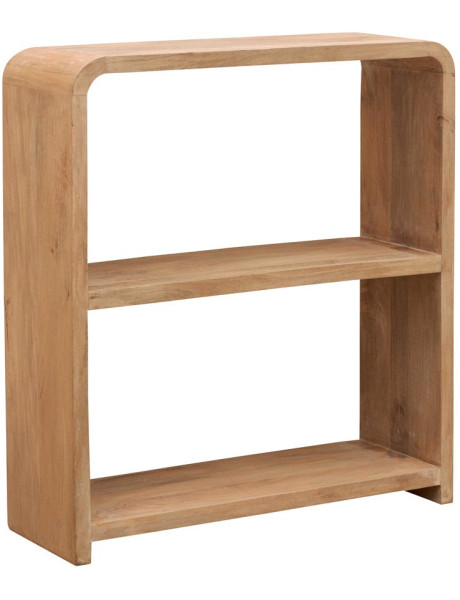 Bibliothèque basse arrondie manguier clair 100x35x111 cm Losail  - 1